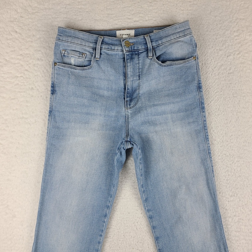 FRAME Jeans Womens 28 Blue Le Sylvie Crop Fray Light Wash Denim‎ - Picture 3 of 14